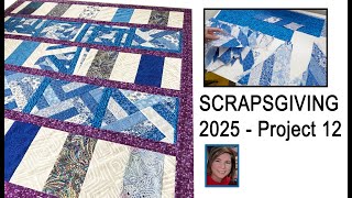 ♻️ 💎 Charity Quilt 12 | How I used SCRAPS from the BLUE DIAMONDS QUILT TUTORIAL 💎 ♻️ | Scrapbuster |