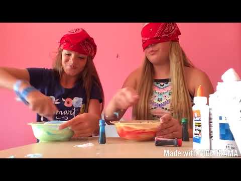 Blindfolded slime challenge!!! She cheated {first video!!}