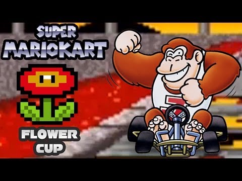 Super Mario Kart SNES: Flower Cup 100cc!  Race to Mario Kart 8 Marathon!