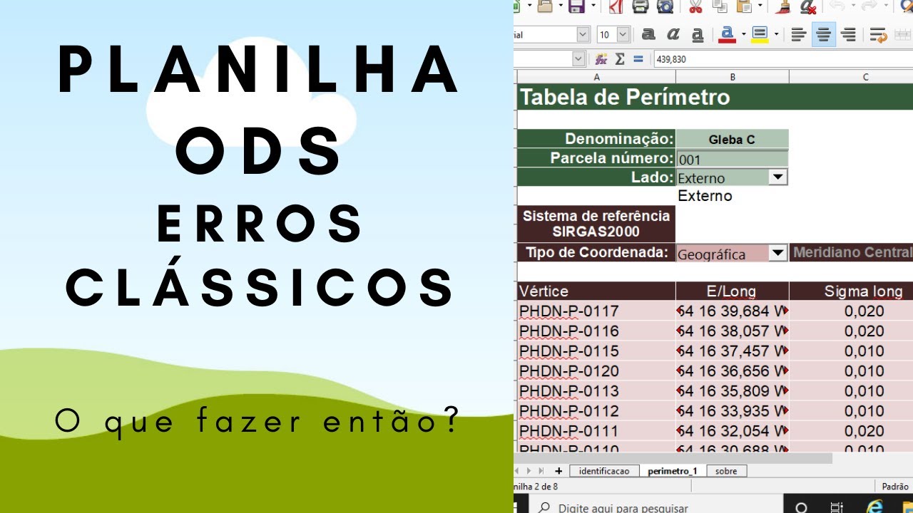 Georreferenciamento - Planilha ODS e Dicas no Sigef