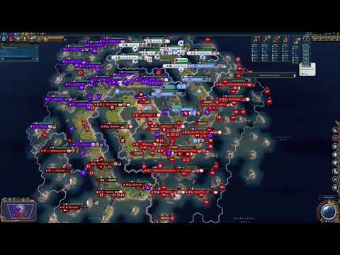 Galactic CIV6 WARS! - Timelapse (750 Turns Domination only)
