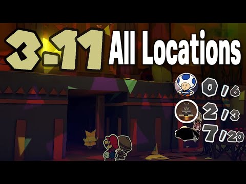 🌠  3-11 Temple of Shrooms - All Collectable Locations - Paper Mario : The Origami King
