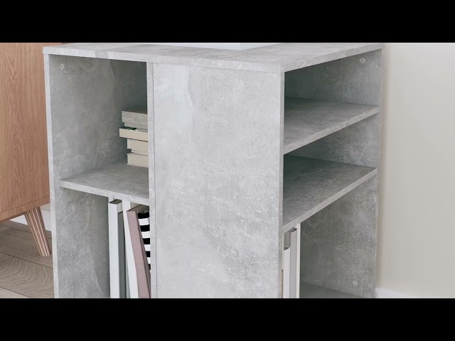 Video Teaser für 808462 vidaXL Rolling Cabinet Concrete Grey 60x53x72 cm Engineered Wood
