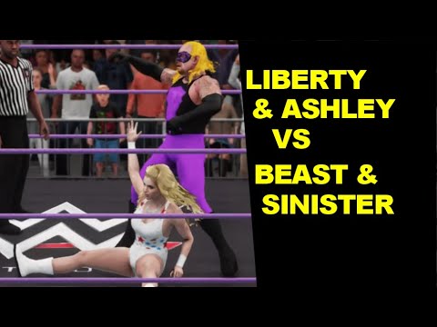 GLOW 1985 Liberty Belle & Ashley Graham vs The Beast & Sinister Mixed Tag Team