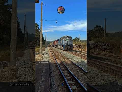 Trem cargueiro retornando do porto de Santos descarregado com destino a Aparecida do Taboado, MS.
