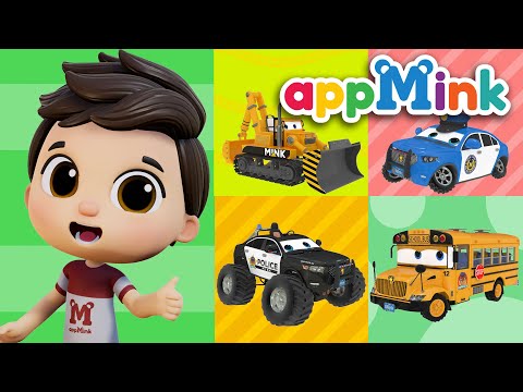 Kart Racing | Police Team Chase | Build Firetruck | Learn Shape for Children #appMink Monster Truck