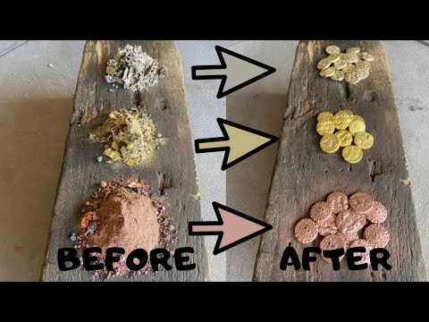 Metal Slag Melt - Nordic Gold - Copper - Brass - Trash To Treasure - ASMR Metal Melting - BigStackD