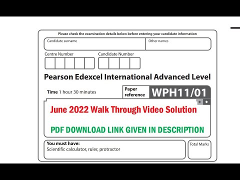 June 2022 (WPH11) Unit 1 Section A