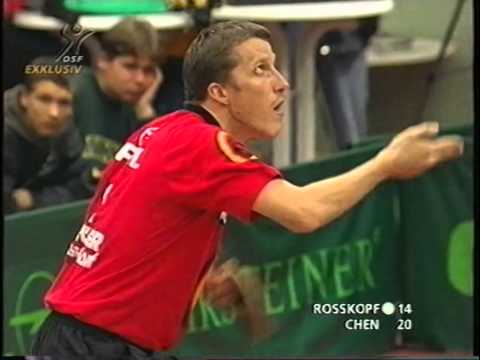 Tischtennis Bundesliga: Jörg Roßkopf vs Chen Zhibin 1999