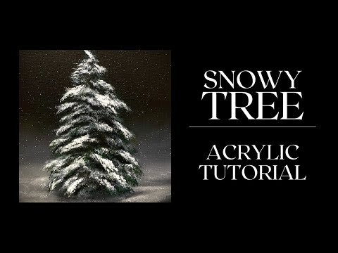 Acrylic Painting Tutorial - Snowy Christmas Tree