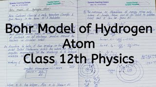 Bohr Model of Hydrogen Atom, Chapter 12, Atoms, Class 12 Physics