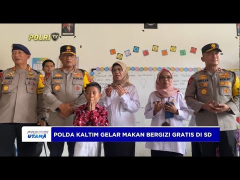 POLDA KALTIM GELAR MAKAN GRATIS DI SD