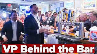Vice President JD Vance serves drinks to patrons at Cincinnati establishment
