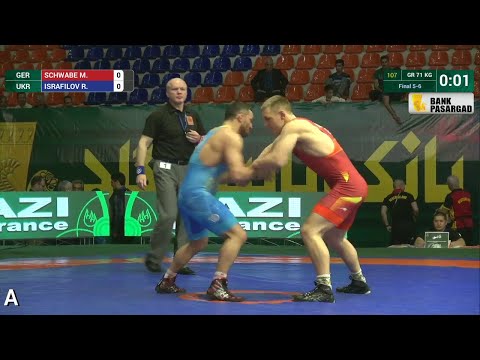 Final 5-6 GR - 71 kg: M. SCHWABE (GER) df. R. ISRAFILOV (UKR) by FALL, 2-0