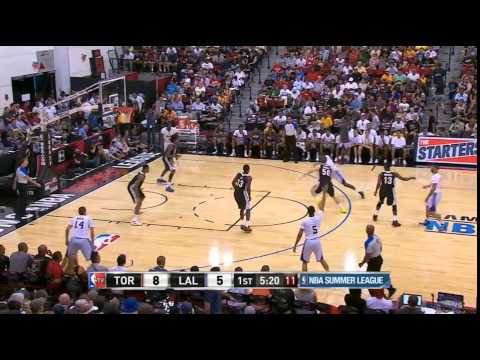 Bruno Caboclo Blocks vs. Lakers NBA Las Vegas Summer League Jul. 11/2014