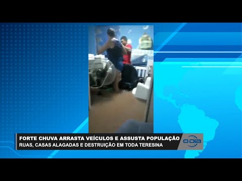 Forte chuva arrasta veículos, deixa ruas e casas alagadas em Teresina 03 04 2023