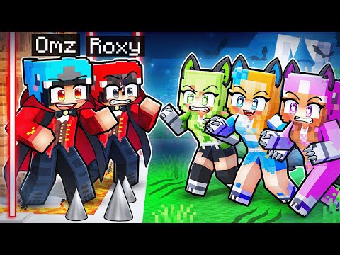 Vampire OMZ`S Security House vs WEREWOLF Girls in Minecraft!