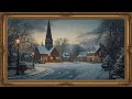 Winter Village Church Cozy Christmas Frame TV Art 4K Snowy Village Screensaver For Home Décor