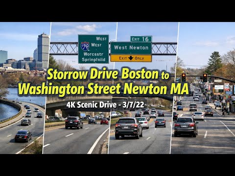 🚘 Storrow Drive Boston to Washington Street Newton MA | Scenic 4K Scenic Drive - 3/7/22