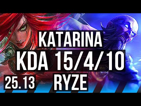 KATARINA vs RYZE (MID) | Legendary, 15/4/10 | KR Master | 25.13