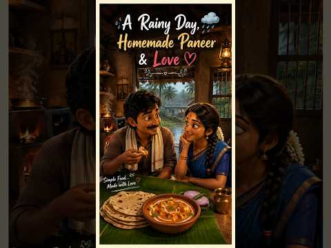 A Rainy Day, Homemade Paneer Butter Masala, Chapathi & Love  #villagelife #90skids