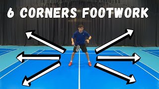 6 CORNERS FOOTWORK For Badminton (Basic)