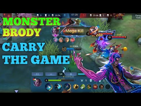 MONSTER BRODY IN GOLDLINE.. BRODY CARRY THE GAME.. top global receh.. Mobile legends