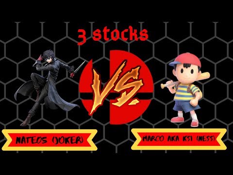 NateIsGreat05 (Joker) Vs Marco Aka "Ksi" (Ness) 1v1 Super Smash Bros Ultimate 3 Stocks