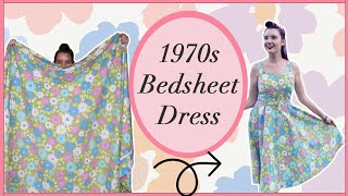 Sewing a Dress from 70s Flower Power Bedsheets - Vintage Sewing Adventures
