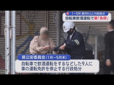 YouTube Video 酒を飲んで自転車に乗ったら…車の運転免許証を取り上げられるかも　法改正で1～5月で9人が免停などの処分　静岡県警　
