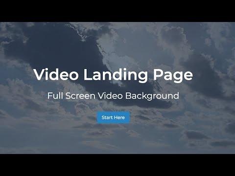 Full Screen Video Landing Page Tutorial with HTML5 and CSS3