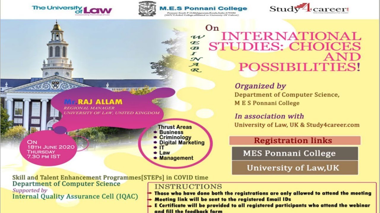 Webinar on Study in UK : Choices and Possibilities - Live Streaming