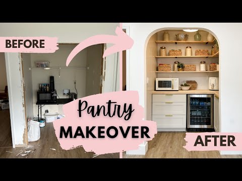 DIY Pantry Makeover Video - Turn a Laundry Room into Dream Walk-In Butler's Pantry in Kitchen