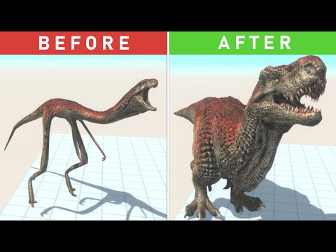 T-REX EATING RUN (from Snakeosaurus to Chikenosaurus) - Animal Revolt Battle Simulator