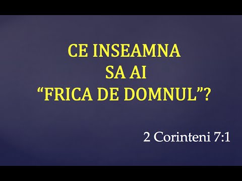 Călin Oniţiu | Ce înseamnă să ai "frică de Domnul"? | 31.01.2016
