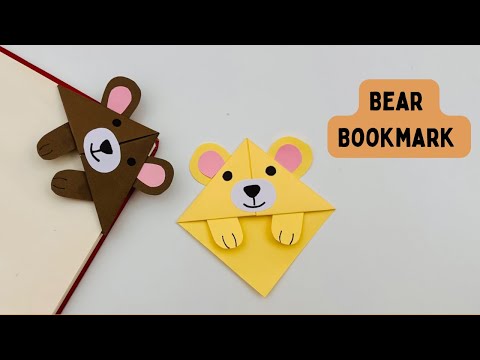 DIY Paper BEAR Corner Bookmark!!! Paper Crafts For School / Origami Bear Bookmark / Paper Craft