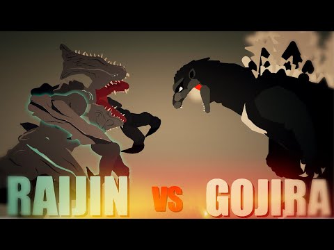 Godzilla 1954 vs Raijin PART 1 & 2 (StickNodes Pro Animation)