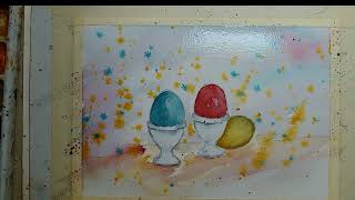 Simple Watercolor Painting Ideas | Easter Eggs Step by Step Tutorial