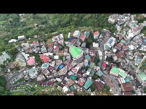 Drone view of Chaltlang lily Veng,Aizawl