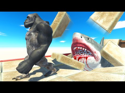 MEGALODON Attacks Units on Bridge - Animal Revolt Battle Simulator