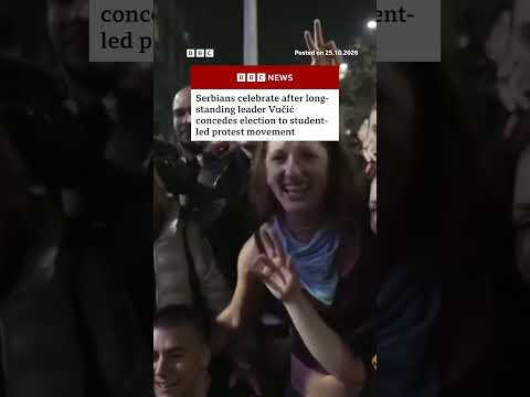 Celebrations in Belgrade after Serbian leader Vučić admits election defeat. #BBCNews