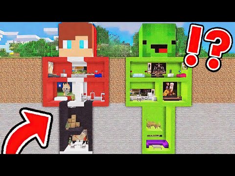 Funny Mikey - JJ And Mikey Build An UNDERGROUND Bases In Minecraft Funny Challenge Maizen Mizen JJ and Mikey