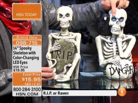 Raven and 14 Spooky Skeleton with Color-Changing LED Eyes