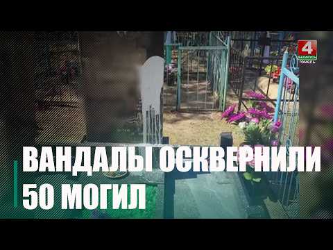 Двое учащихся колледжа допили алкоголь, оставленный усопшим на могилах, и начали громить кладбище под Хойниками видео