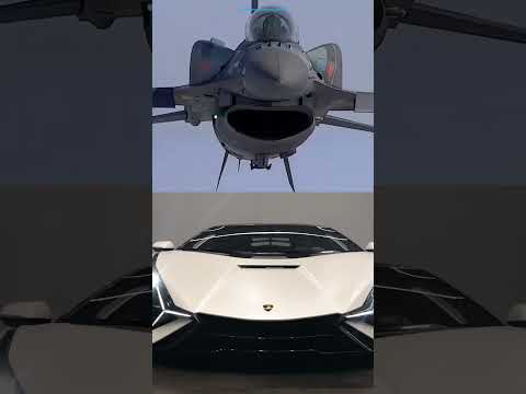 F-16 Fighter Jet vs. Lamborghini Sian: Which High-Performance Marvel Is More Beautiful? #shorts