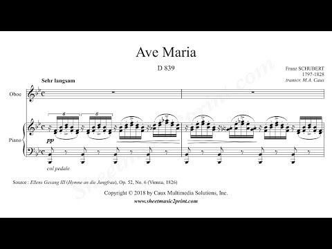 Schubert : Ave Maria - Oboe