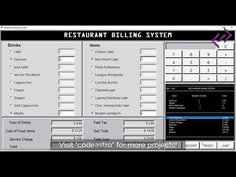 Restaurant Billing System In Python With Source Code Codeastro