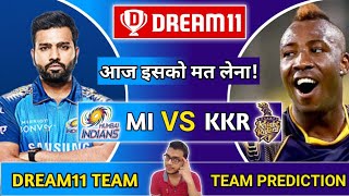 MI vs KKR Dream11 Team | Dream11 me team kaise banaye | MI vs KKR dream11 prediction | KKR vs MI |