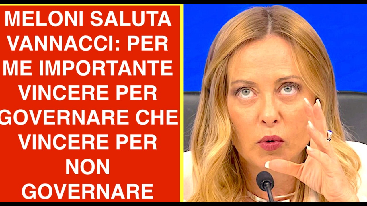 MELONI SALUTA VANNACCI: PER ME IMPORTANTE VINCERE PER GOVERNARE CHE VINCERE PER NON GOVERNARE