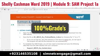 Shelly Cashman Word 2019 | Module 9: SAM Project 1a | Furman & Brandt | Word Module 9 Project